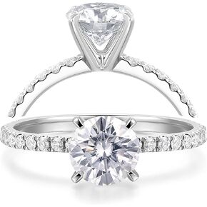 14 كيلو جولد مويسانيت خاتم الخطوبة 1CT SOLITAIRE MOISSANITE RINGS للنساء 14K خواتم الذهب للنساء