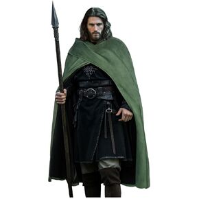 L'VOW Renaissance Cape with Hood Medieval Hooded Cape Halloween Sorcerer Hobbit Costume Cosplay