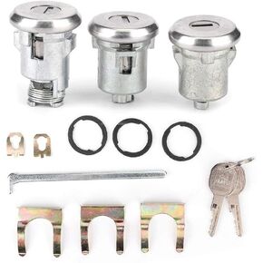 Trunk Door Lock, Car Door Locks with 2 Key, 3PCS Cutlass Lock Set Door Trunk Key Kit Easy Install OE Number 654394765282 Replacement Car Accessories