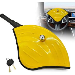KAYCENTOP Universal Steering Wheel Lock Anti-Theft Car Devices Half Cover, Security Wheel Locks for Car, Adjustable Car Wheel Lock Fit Most Vehicle, Great Deterrent Yellow