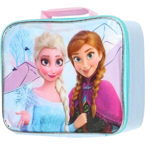 Disney Frozen Lunch Box for Kids | Elsa and Anna Glitter Shimmer Effect Full Zip Insulated Lunch Tote Bag