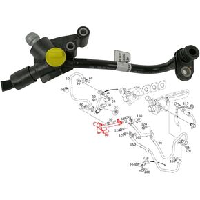 Engine Cooling Device Turbocharger Water Circuit For Mercedes-Benz S-Class (C217) 2014-2019 (W221) 2005-2013 (W222) 2013-2020 For Maybach S-Class (X222) 2014-2020 Replacement # 2782001400
