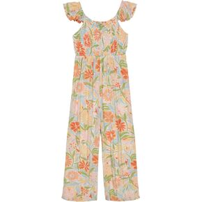 Billabong Girls Flutter Sleeve Wide Leg Jumpsuit