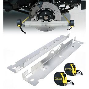 Wheel Alignment Tool with Tape Measures, Premium Stainless Steel Toe Alignment Tool Plates, Silver