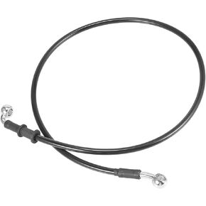 Universal 90cm 35.43" Motorcycle Brake Clutch Oil Hose Line Pipe Hydraulic Reinforced Stainless Steel Braided Black Auto Replacement Parts
