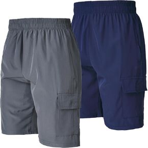 Ultra Performance Men's Nylon Cargo Short's- 2 Pack Mens Golf & Hiking Stretch Shorts with Pockets Quick Dry Short for Men