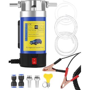 Oil Extractor Pump 12V 100W, Engine Oil Pump for Oil Change, Fluid Transfer Pump for Engine Oil, Gear Oil Change, Self-Priming Electric Fluid Transfer Pump for Car, Mower