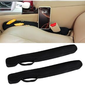 Amooca Car Seat Gap Filler 2pc Set Universal Fit for Car SUV Truck Vehicle Seat Gap Coverage Fill The Gap Between Seat and Console Stop Things from Dropping Thickened Black