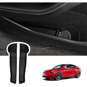 BASENOR 2025 2024 Tesla Model 3 Door Side Storage Box, Door Pocket Liners, TPE Front & Rear Side Organizer Tray Protector Liner for Model 3 Highland Refresh Accessories Set of 4