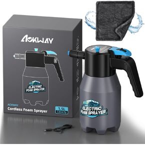 aokway Electric Foam Sprayer Car Wash + Microfiber Car Drying Towel for Car Cleaning Detailing
