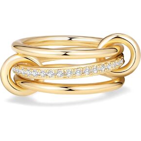 Elegant Pave Stackable Rings for Women - Non Tarnish Rings Set, Perfect for Everyday Wear, Fashion Jewelry with Sparkling Finish, Durable and Versatile, Ideal Gift for Her