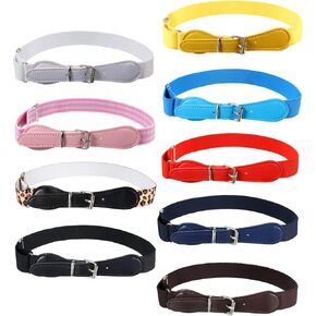 SATINIOR 9 Pieces Toddler Belts for Girl Kids Adjustable Elastic Belt Pin Buckle Waist Belts for Dress Pants, 12"-25.5"