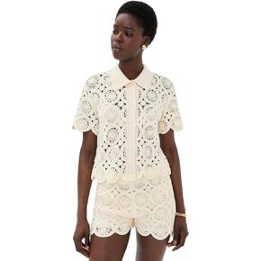LE BOP Women's Crochet Polo