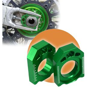 JFG RACING Dirt Bike Rear Axle Block,CNC Chain Tensioner Adjuster for KX250F 04-16/KX450F 06-16/KLX450R 08-15/KX125 KX250 03-08
