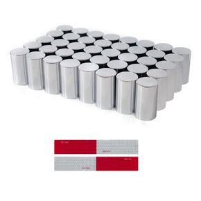 60Pcs 33mm Lug Nut Covers Chrome, Semi Trucks Lug Nut Covers ABS Plastic Anti-Rust Screw-on Easy to Install, Nut Caps for Semi Trucks Trailer