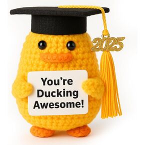 Graduation Gifts 2025 – Handmade Emotional Support Duck with Cap & Greeting Card Funny for High School College Nursing School Grads​