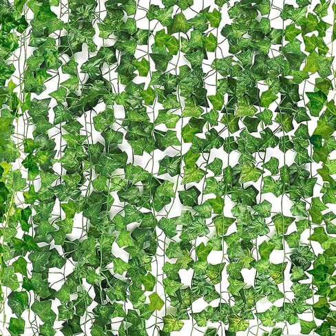 CEWOR 14 Pack 98 Feet Fake Ivy Leaves Artificial Garland Greenery Hanging Plant Vine for Bedroom Wall Decor Wedding Party Room Aesthetic Stuff in Saudi Arabia
