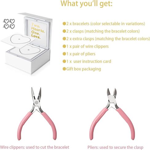مجموعة سوار الأزواج الدائمة - قفل سوار Clasp Clasp DIY للأزواج والأصدقاء والعائلة - هدية فريدة من نوعها للذكرى السنوية ، عيد الحب ، عيد ميلاده - أساوره المطابقة in Kuwait