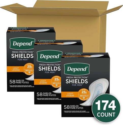 Depend Shields Incontinence Pads for Men, Light Absorbency, 90 Count (Packaging May Vary) in Saudi Arabia
