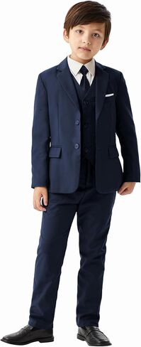 MAGE MALE Boys'5-Piece Suits Multiple Colour Tuxedo Formal Slim Fit Boys Suit Set with Suspenders and Adjustable Waist in Saudi Arabia