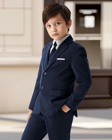 MAGE MALE Boys'5-Piece Suits Multiple Colour Tuxedo Formal Slim Fit Boys Suit Set with Suspenders and Adjustable Waist in Saudi Arabia