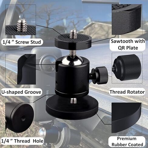 ULIBERMAGNET Magnetic Action Camera Mount, 100LB Heavy Duty Solid Aluminum Magnetic Phone Mount,Triple-Head Magnetic Mount Flexible Car Mount Adapter for Mobile Camera,Security Camera,Light,Phone in Kuwait