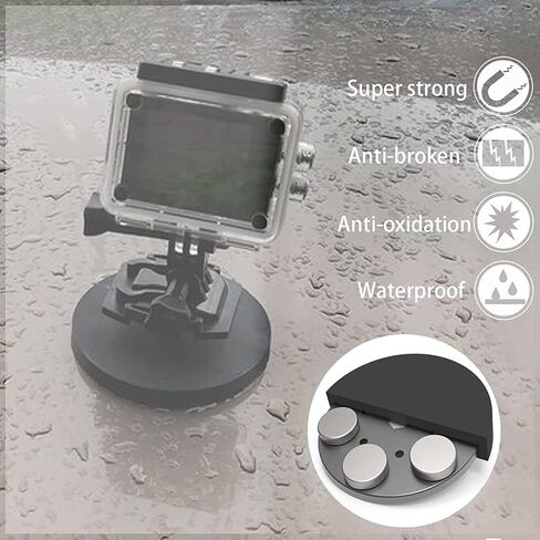 ULIBERMAGNET Magnetic Action Camera Mount, 100LB Heavy Duty Solid Aluminum Magnetic Phone Mount,Triple-Head Magnetic Mount Flexible Car Mount Adapter for Mobile Camera,Security Camera,Light,Phone in Kuwait