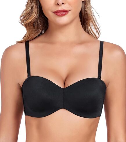 Women's Minimizer Bras Strapless Bra Seamless Underwire Bandeau with Multi-Way Straps in Saudi Arabia
