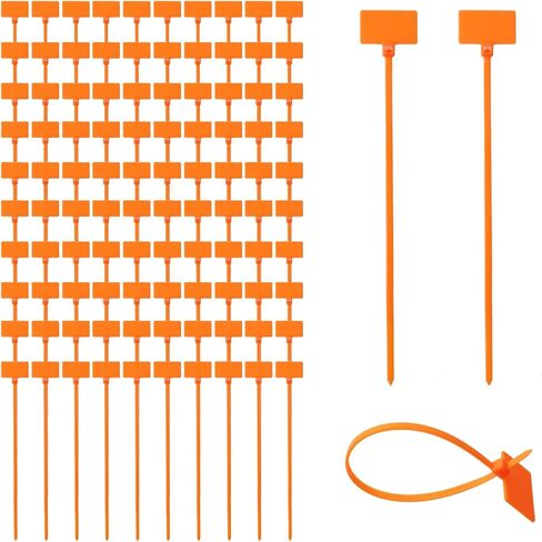 T Tulead Orange Zip Tags Cable Zip Ties Cord Self-Locking Label Nylon Tag Markers 100PCS in Saudi Arabia