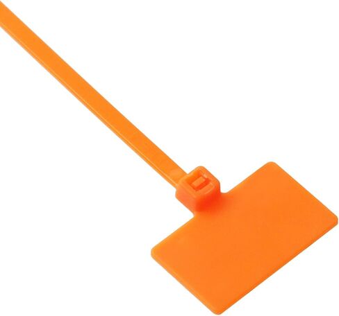 T Tulead Orange Zip Tags Cable Zip Ties Cord Self-Locking Label Nylon Tag Markers 100PCS in Saudi Arabia