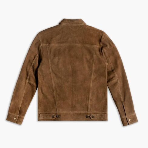 Isaac & David Chicago Men's Vintage Suede Suede Sudent Jacket - Denim Biker Cafe Racer Spin Western Western in Kuwait