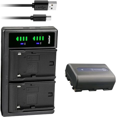 بطارية Kastar NP-FM50 وشاحن USB LTD2 بديل لكاميرا Sony DSC-F717، DSC-F828، DSC-R1، DSC-S30، DSC-S50، DSC-S70 in Kuwait