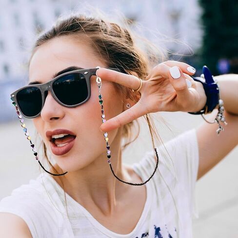 BILIONE Beaded Eyeglass Chains for Women and Men, Acrylic Eye Glasses Strap Around Neck, Sunglass Holder Hanger Lanyard in Kuwait