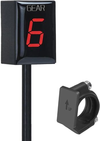 Motorcycle Gear Indicator Compatible with Kawasaki with Holder Bracket,Waterproof LED Digital Display Speedometer Shift Lever Sensors Plug & Play (Red) in Saudi Arabia