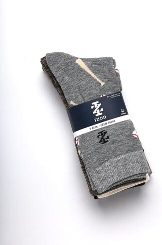 Izod Boys Crew Socks - 5 Pack Trease Soft Stretch Performance Crew Dress Dress For For Toddlers to Big Boys (حجم الحذاء: S -L) in Kuwait