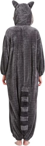 DarkCom Raccoon Onesie Halloween Costume One Piece Unisex Adult Pajamas Women Men Sleepwear Christmas Pajamas in Kuwait
