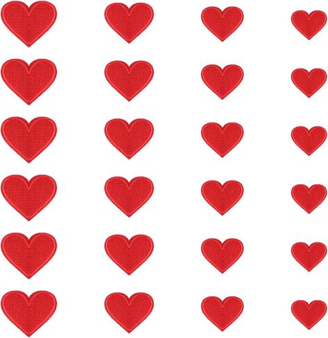 62 قطعة من المكواة على الرقع على شكل قلب، خياطة على/الكي على رقعات القلب، مكواة قلب مطرزة ملونة على الشارات، رقعة مزينة على شكل قلب قابلة للكي، للملابس والقبعات الجينز وحقائب الظهر والأحذية DIY إصلاح الديكور in Kuwait