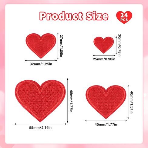 62 قطعة من المكواة على الرقع على شكل قلب، خياطة على/الكي على رقعات القلب، مكواة قلب مطرزة ملونة على الشارات، رقعة مزينة على شكل قلب قابلة للكي، للملابس والقبعات الجينز وحقائب الظهر والأحذية DIY إصلاح الديكور in Kuwait