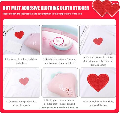 62 قطعة من المكواة على الرقع على شكل قلب، خياطة على/الكي على رقعات القلب، مكواة قلب مطرزة ملونة على الشارات، رقعة مزينة على شكل قلب قابلة للكي، للملابس والقبعات الجينز وحقائب الظهر والأحذية DIY إصلاح الديكور in Kuwait