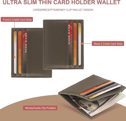Credit Card Holder Slim Wallet Money Clip RFID Blocking Credit Card Case Thin Front Pocket Small Wallets for Women Men in Kuwait