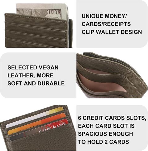 Credit Card Holder Slim Wallet Money Clip RFID Blocking Credit Card Case Thin Front Pocket Small Wallets for Women Men in Kuwait