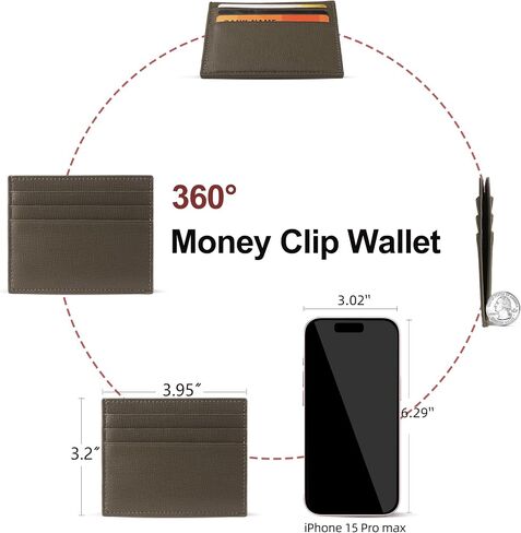 Credit Card Holder Slim Wallet Money Clip RFID Blocking Credit Card Case Thin Front Pocket Small Wallets for Women Men in Kuwait