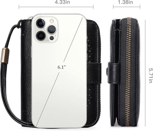 GAEKEAO Leather Credit Card Holder Wallet for Women RFID Blocking Large Capacity Bifold Zipper Card Case Organizer with Wristlet 32 Slots in Kuwait