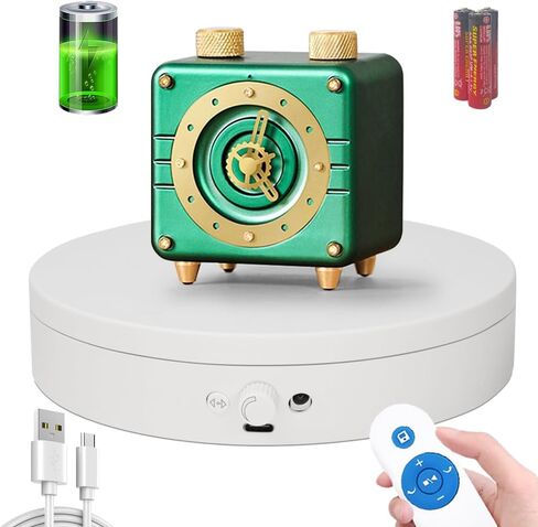 Knob Speed Adjustment Remote Control Motorized Rotating Display Stand 3d scanner Electric Turntable rotating platform for Photography Shows,Jewelry,Watch,3D Models,Support AAA & charging in Kuwait