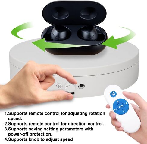 Knob Speed Adjustment Remote Control Motorized Rotating Display Stand 3d scanner Electric Turntable rotating platform for Photography Shows,Jewelry,Watch,3D Models,Support AAA & charging in Kuwait