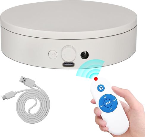Knob Speed Adjustment Remote Control Motorized Rotating Display Stand 3d scanner Electric Turntable rotating platform for Photography Shows,Jewelry,Watch,3D Models,Support AAA & charging in Kuwait