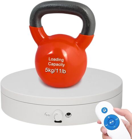 Knob Speed Adjustment Remote Control Motorized Rotating Display Stand 3d scanner Electric Turntable rotating platform for Photography Shows,Jewelry,Watch,3D Models,Support AAA & charging in Kuwait