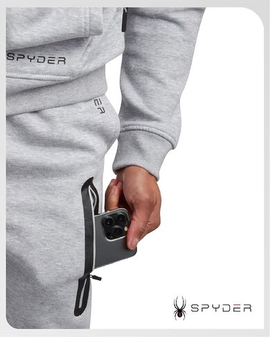 SPYDER MENS TRACK SUT - 2 قطعة من الرجال النشطين الصوفي zip up هوديي و sweatpants jogger ، والتعرق للرجال (S -XXL) in Saudi Arabia