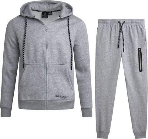 SPYDER MENS TRACK SUT - 2 قطعة من الرجال النشطين الصوفي zip up هوديي و sweatpants jogger ، والتعرق للرجال (S -XXL) in Saudi Arabia
