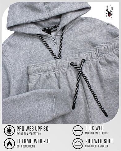 SPYDER MENS TRACK SUT - 2 قطعة من الرجال النشطين الصوفي zip up هوديي و sweatpants jogger ، والتعرق للرجال (S -XXL) in Saudi Arabia